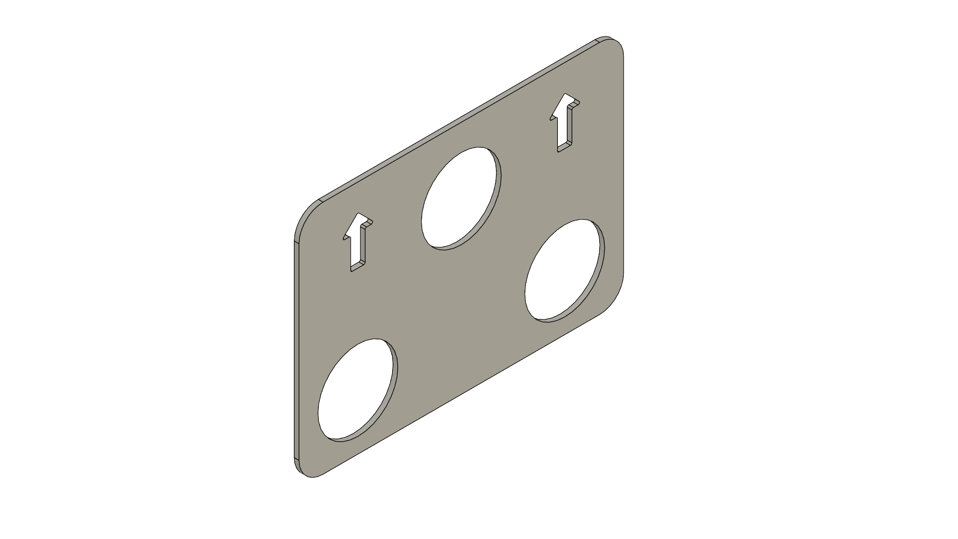 Rubber anti-slip mat with orientation arrows pointing upward and three magnet cut-outs for the VS1 base.